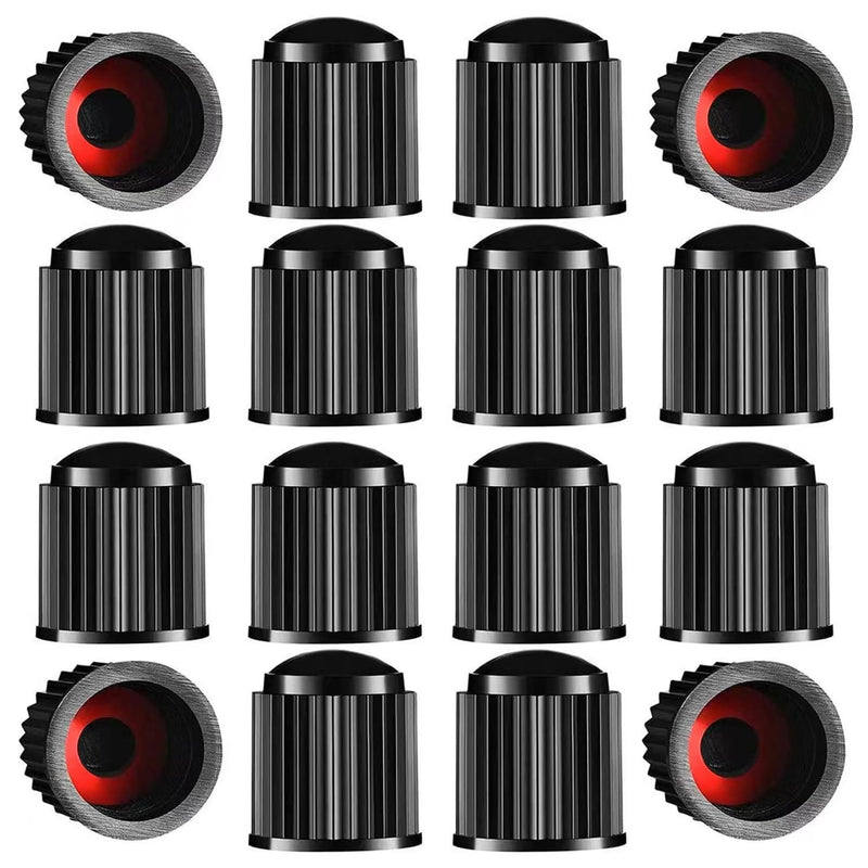 Tire Valve Stem Caps The Upgraded Version has a Sealing Ring for Car, Motorbike, Trucks, Bike, Bicycle （Black） (24) 24 Pack-Black
