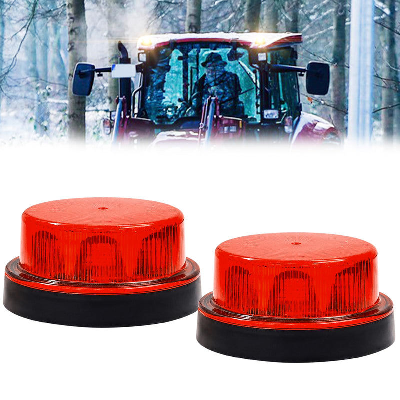 LED Strobe Warning Light, Flashing Strobe Beacon Light, 12V 24V Mini Round Rooftop Strobe Beacon Light Red