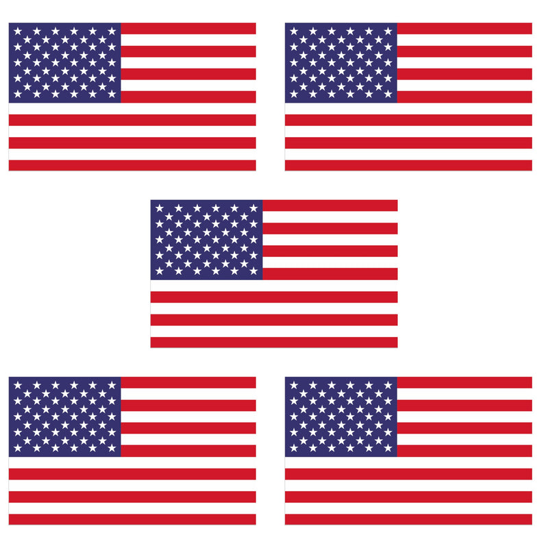 American Flag Decal 5pcs USA Flag Decal Sticker Car Stickers for Cars/Trucks - Support US Military (5 X 3 Inch Red1 Medium