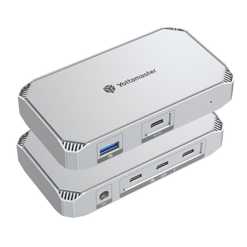 Yottamaster 40Gbps USB4 Dock, Aluminum 5-in-1 USB C USB4 Hub with Triple Display, 85W PD Charging for MacBook, Dual Monitor Single 8K or Dual 4K@60Hz, Compatible with USB4, Thunderbolt 4/3 [YUB4]