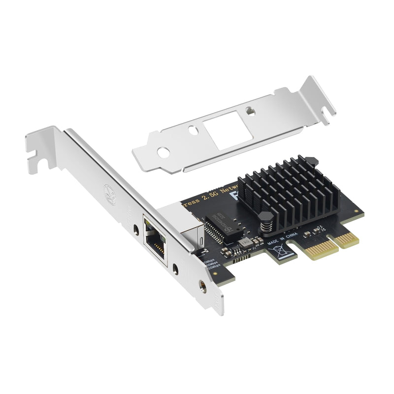 Single Port 2.5G Gigabit Network Card with Intel I225 Chip PCI-E X1 Ethernet Adapter, RJ45 LAN NIC Card Support 10M/100M/1000M Speeds Compatible Windows10、11