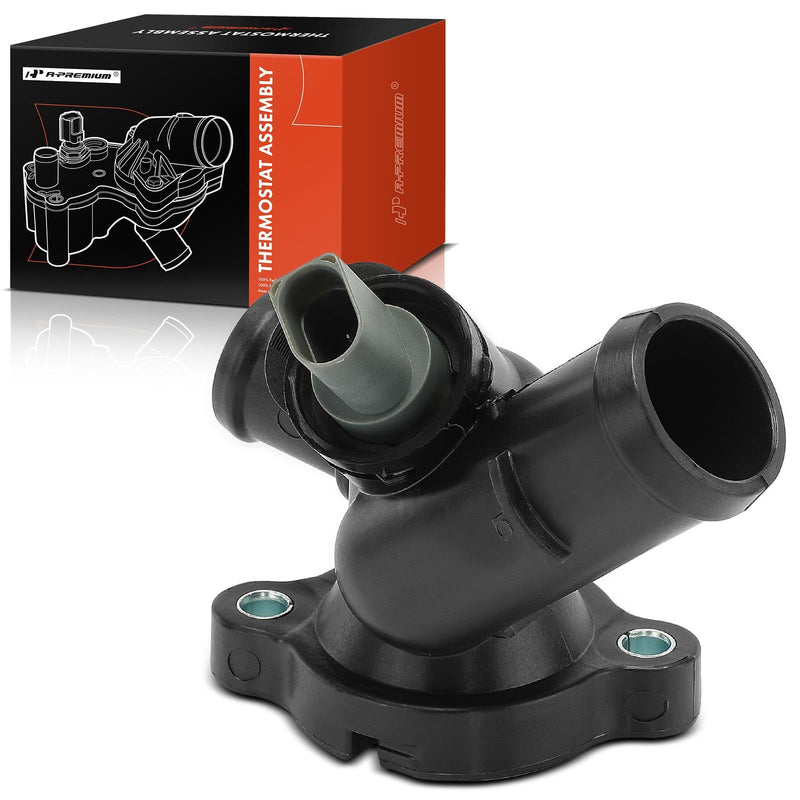 A-Premium Front Engine Coolant Water Outlet Compatible with Select Volkswagen/Audi Models - Jetta 2005-2018, Passat 2012-2018, Golf 2010-2014, Beetle 2006-2010/2012-2017, Rabbit 2006-2009, RS3 2018