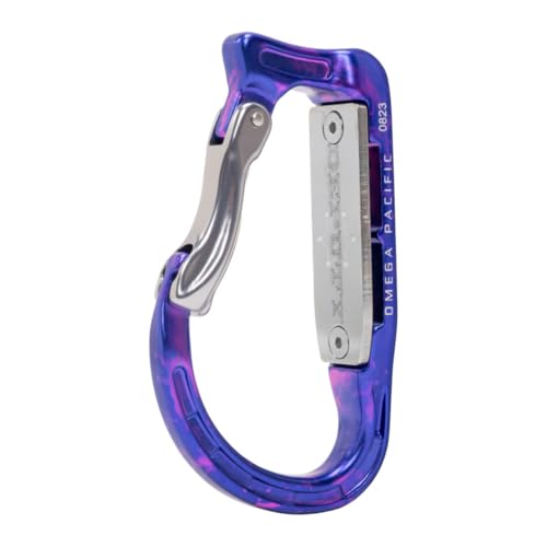 Omega Pacific Deputy Tool Carrier - Professional Grade Aluminum 4.57-Inch Arborist Equipment with 1.02-Inch Gate Opening, Lightweight 3.8oz Design for Harnesses and Saddles Ultra-Violet