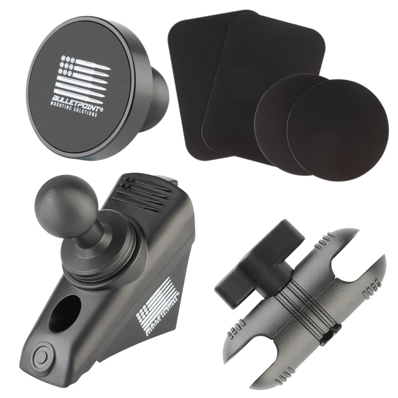 Bulletpoint A-Pillar 20mm Ball Mount Magnetic Phone Holder Bundle Compatible with 2018-2023 Jeep Wrangler JL & 2020-2023 Jeep Gladiator