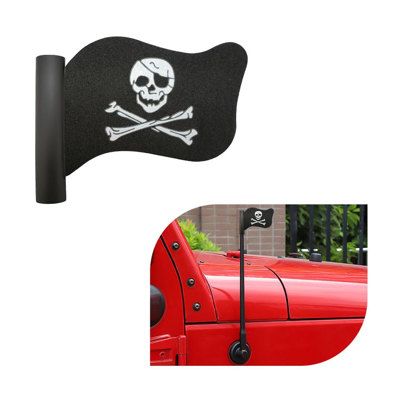 Pirate Flag Car Antenna Topper, Skull Crossbones Partern Automotive Antenna Topper, Cool Pirate Flag Shaped Auto Antenna Ball for Most Vehicles, Universal Car Accessories (1 PCS) 1 PCS