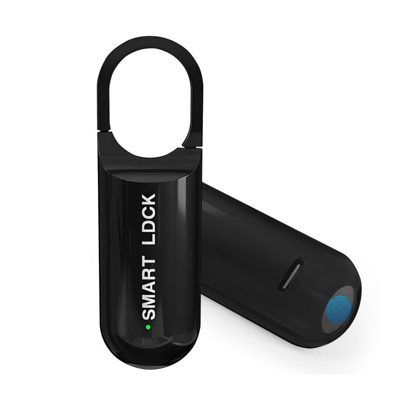 Smart Fingerprint Padlock for Locker, Small Rechargeable Fingerprint Lock, Keyless Biometric Thumbprint Padlock for Gym School Locker, Suitcase, Backpack Black