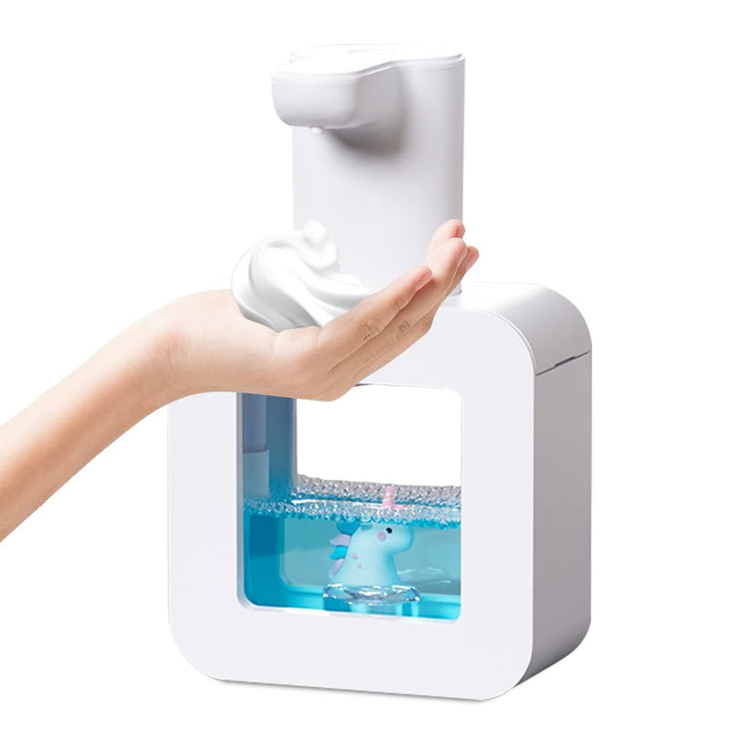 Cute Soap Dispenser for Kids - Automatic Foaming Soap Dispenser for Bathroom Kitchen Office School Children Gift, Waterproof USB Rechargeable Hand-Free 13.5oz,White Unicorn White Unicorn