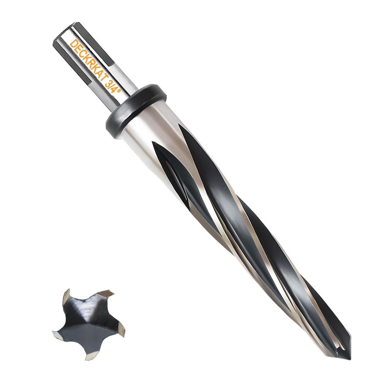 3/4" Reamer Drill Bit for Metal, M2 HSS Taper Reamer for Steel, Alloy, Wood, Plastic to Align, Enlarge Holes – 5-Spiral Flutes, 1/2" Non-Slip Shank, 19mm Car Reamer, Bridge Construction Reamer. 3/4"