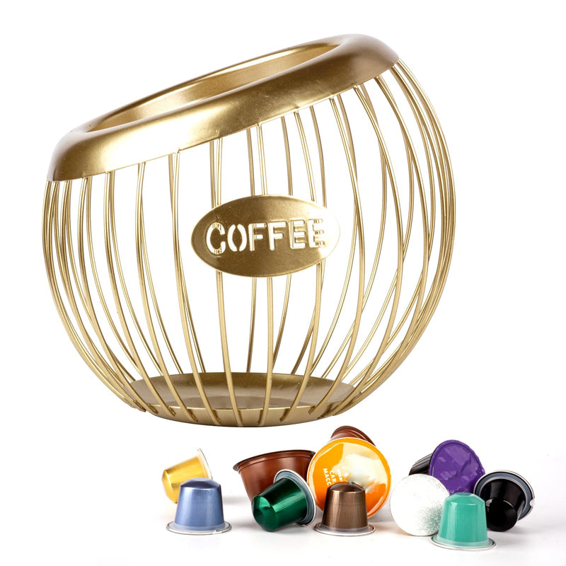 Stainless Steel Cup Coffee Basket pods holder Sturdy for Home or Office Kitchen Counter Organizer Espresso Capsule (GLOD) GLOD