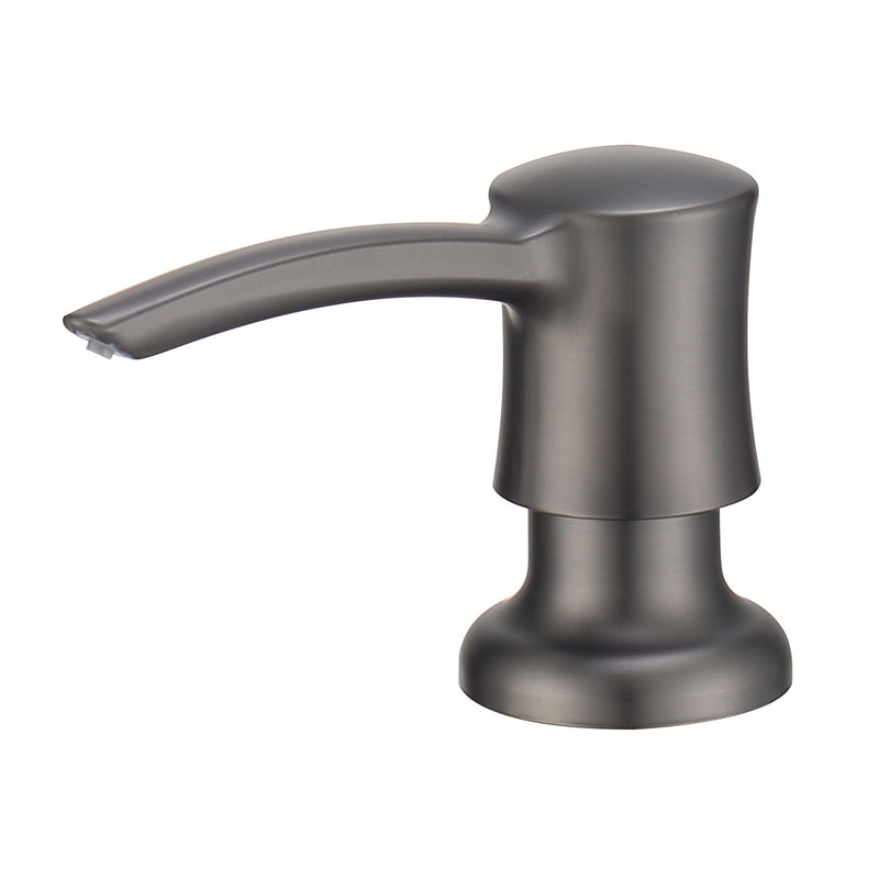 Soap Dispenser for Kitchen Sink, Built in Sink Soap Dispenser Black Stainless Dark Gray ABS Pump Head Gunmetal Gray with 11 Ounce Soap Bottle