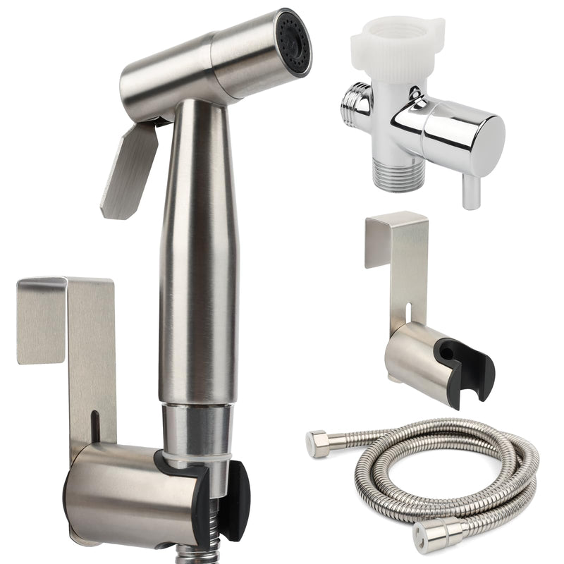 Handheld Muslim Bidet Sprayer for Toilet,Adjustable Premium Stainless Steel Muslim Shower Toilet Sprayer Set for Toilet Bathroom Wall or Toilet Mount for Feminine Wash