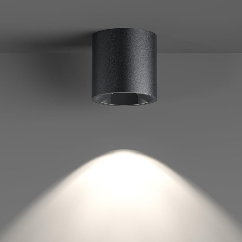 JAYMP Modern LED Ceiling Spotlight 4000K Dimmable 24W Black Surface Mount Cylinder Down Light for Living Room Hallway Lanudry Room 24W, 4000K Natural Light
