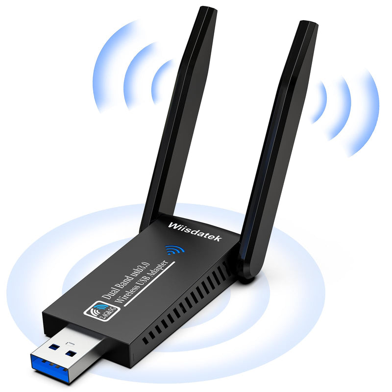 USB WiFi-Adapter for Desktop PC, AC1300Mbps USB 3.0 WiFi Dual Band 5G/2.4G Wireless Network Adapter, Mini WiFi Dongle for Windows 11/10/8/7, Mac OS 10.9-10.15