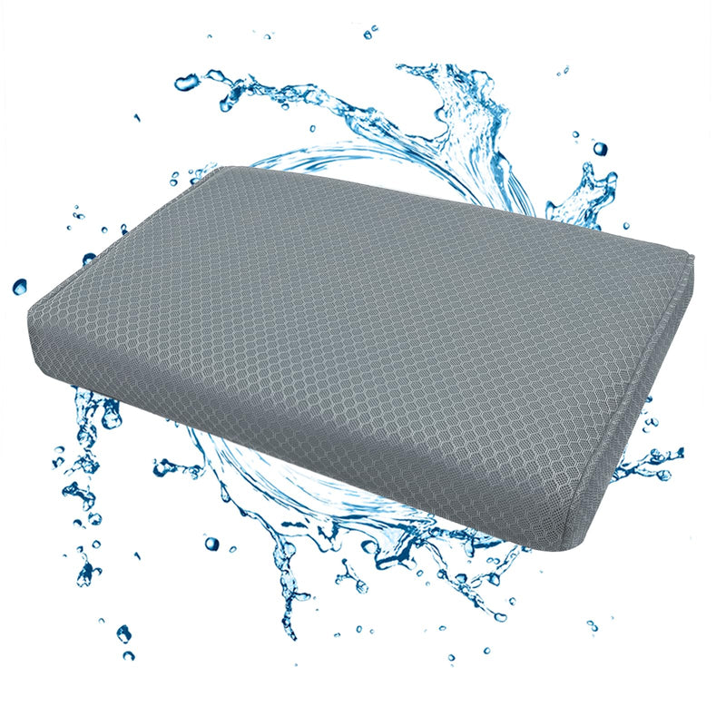 Shower Seat Cushion, Shower Chair Cushion for Transfer Benches in Bathtub, Cushion for Sauna, 3D Mesh Pad with Hook, Slip-Resistant, Design for Elderly, Senior, Handicap Disabled Gray