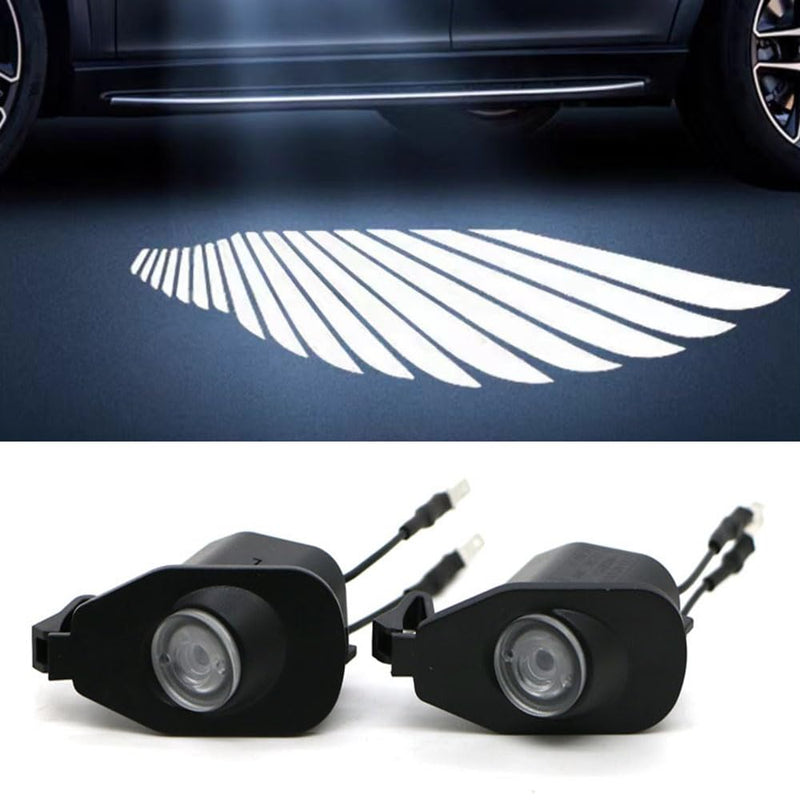 2Pcs Side Mirror Logo Puddle Light Assembly Welcome Light Compatible with Mustang 2013-2024 LED High-Definition Never Fading Replacement for Mustang Lights blue