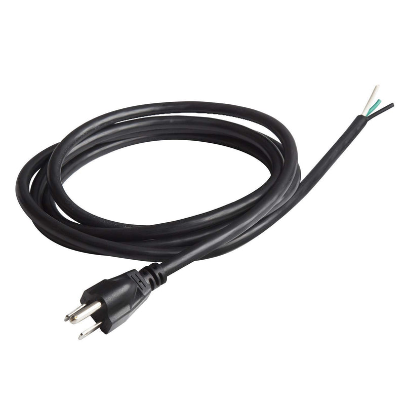 15Ft 12 Gauge 3 Prong Heavy Duty Universal AC Appliance Replacement Power Supply Cord Cable with Open End, SJT 12AWG 20Amp Conductor Wire Extension Cable, Black 15FT