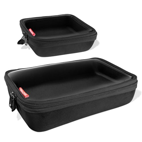 HAUTMEC 2-Piece Hard Tool Case Organizer with Clear Window, 1680D & EVA Water-Resistant Tool Bag, Double Zipper Utility Pouches for Tools & Accessories – HT0403