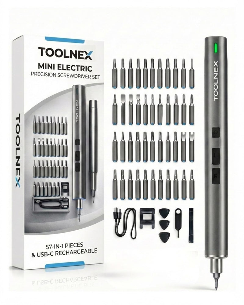 Mini Electric Screwdriver Set – 57 in 1 Precision Cordless Rechargeable Driver with LED & 48 Magnetic Bits – Compact Power Tool for Electronics, DIY & Home Repair