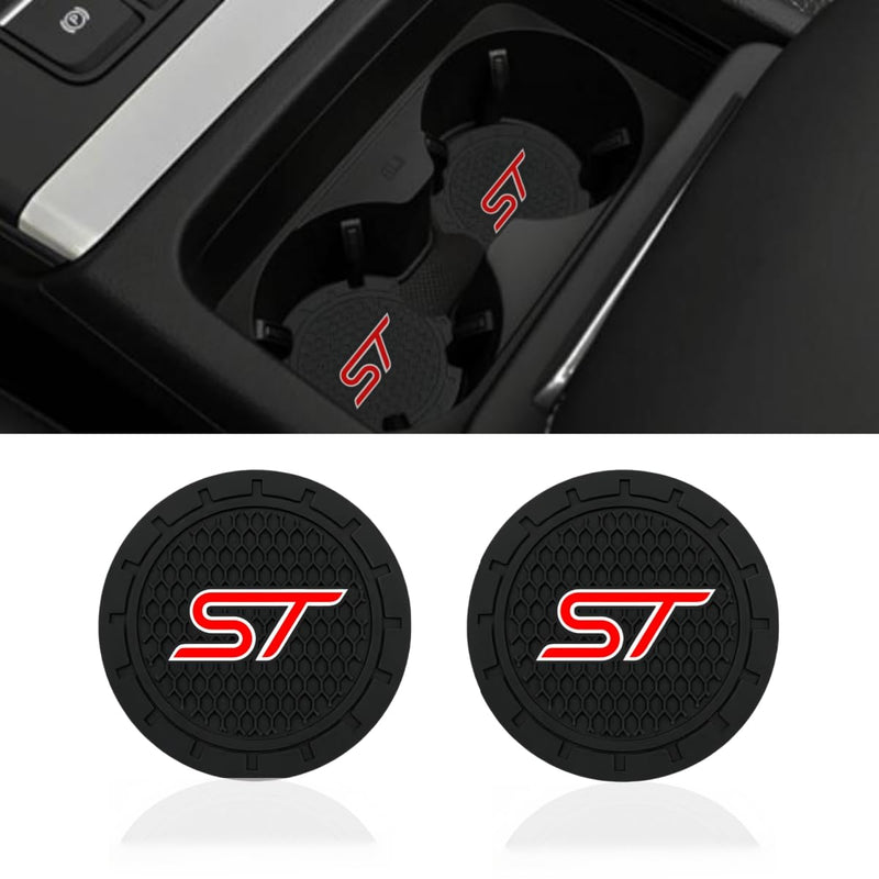 2 Pcs Black car Cup Holder Coaster Compatible with ST 2.75 Inch Silicone Anti-Slip Fashion car Interior Accessories