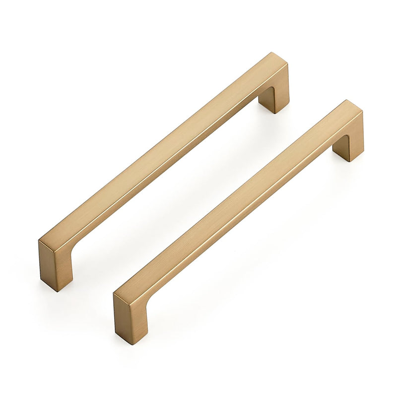 Ravinte 10 Pack Solid 5 Inch Square Cabinet Handles Champagne Bronze Cabinet Pulls Drawer Pulls Kitchen Cabinet Hardware Kitchen Handles 5 Inch Hole