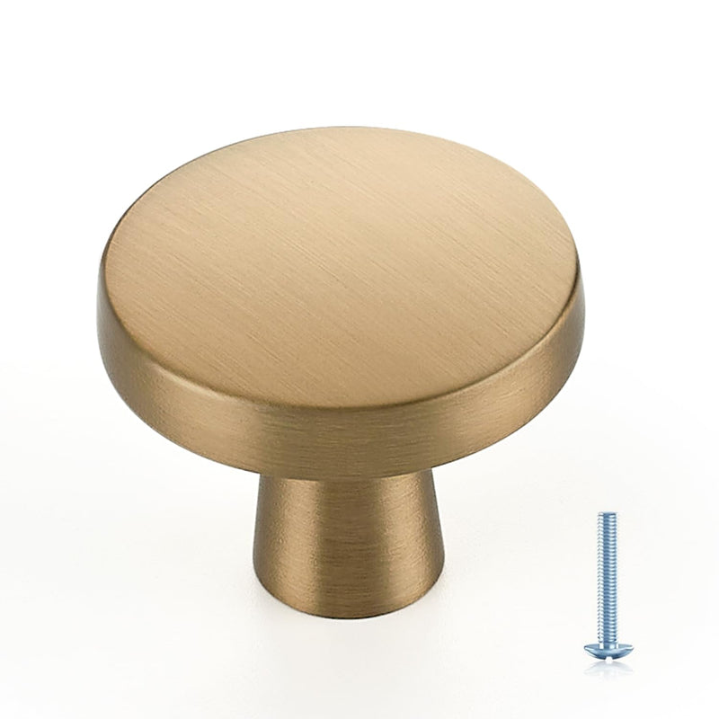 Ravinte 10 Pack Single Hole Round Cabinet Knobs and Pulls - Champagne Bronze Kitchen Drawer Hardware