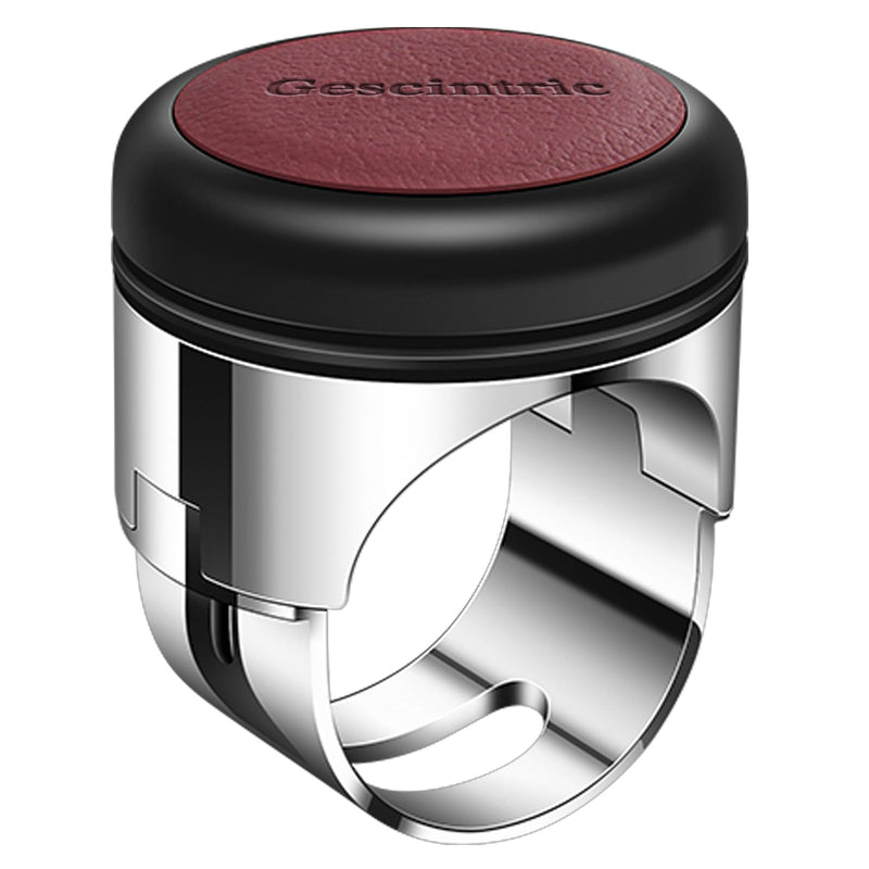 Car Steering Wheel knob Metal Sport knob Cow Leather Cover Spin Suicide knob fits Any car, Truck, Golf cart, Lawn Mower, Boat (red Cowhide) red cowhide