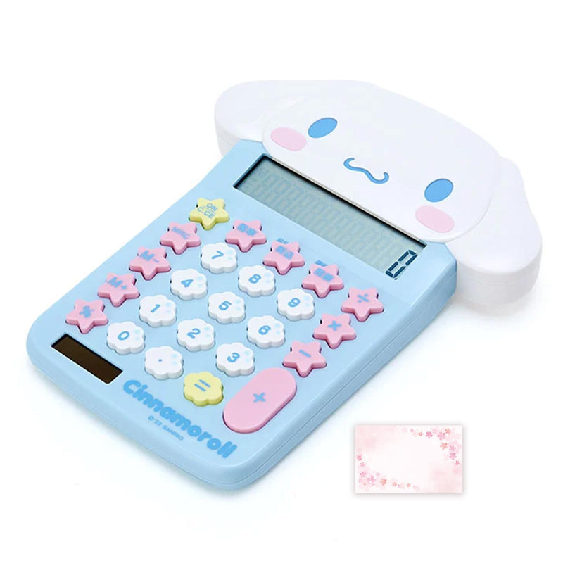 Face Shaped Calculator (Japan Import) - Includes Cherry Blossom Message Card (Cinnamoroll) Cinnamoroll