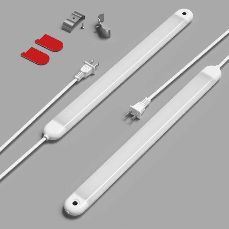 2 Pack Hand Wave Under Cabinet Lights, 16 Inch Plug in Dimmable Kitchen Counter Light Brightness Adjustable Over Sink Lighting, Super Bright LED Lights Motion Sensor Above Stove Lites Under Shelf Lamp White 2pack