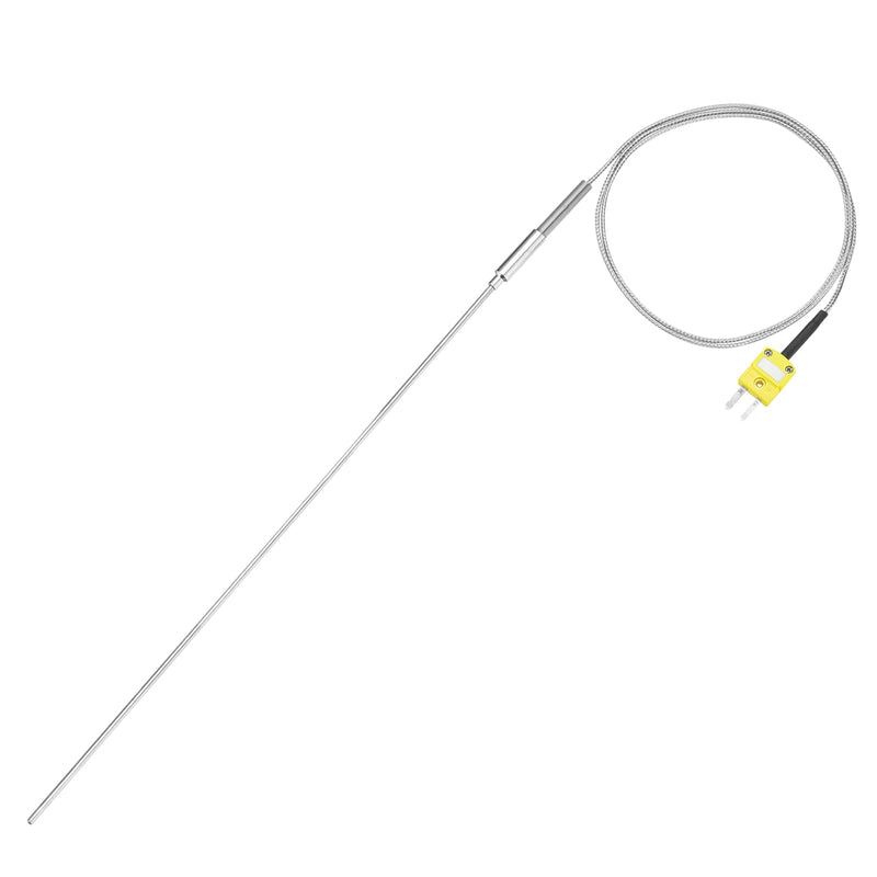 MECCANIXITY K Type Thermocouple with Plug, Meter Temperature Sensor Probe -50 to 1100°C(-58 to 2012°F) Stainless Steel, 3x450mm 3.3ft Wire