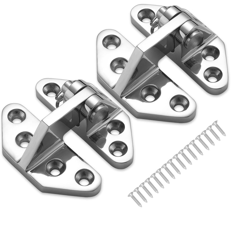 Heavy Duty Long Reach Hinge, Marine Boat Hatch Hinges 316 Stainless Steel, Sturdy Deck Cabinet Door Hinges with Screws (Pack of 2) 2.87 x 2.6"