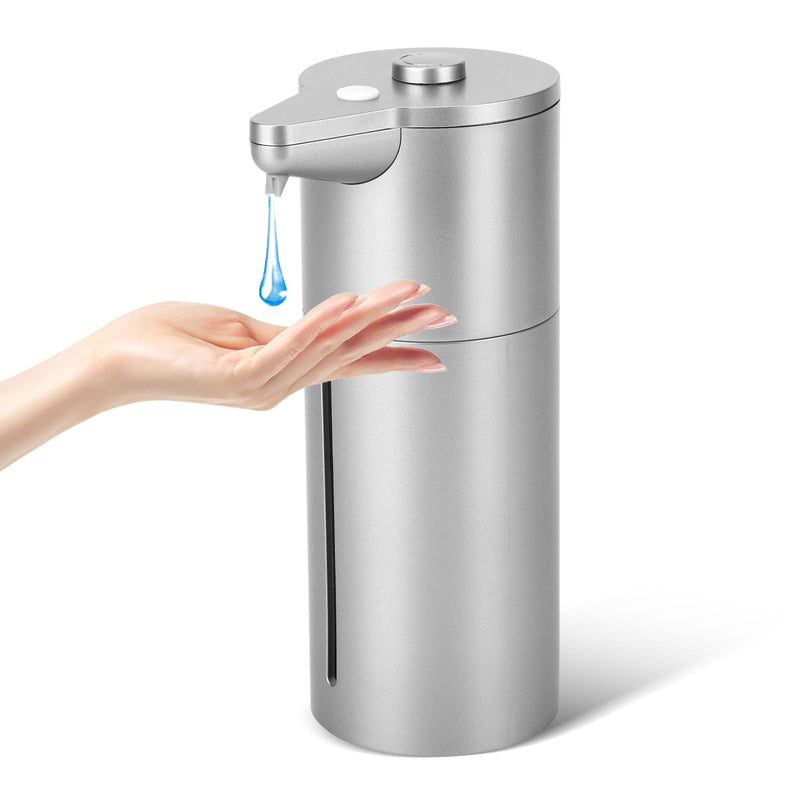 Aunmaon Automatic Soap Dispenser Touchless,Upgrade Adjustable Volume for Thick and Thin Liquid Battery Hand Soap Dispenser,Dish Soap Dispenser Kitchen Bathroom,Auto Soap Dispenser Hands Free Silver