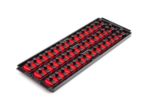 TEKTON 3/8 Inch Drive 3-Rail Socket Organizer Set, Red (45-Tool) | OST16145 | Made in USA (45-Tool)
