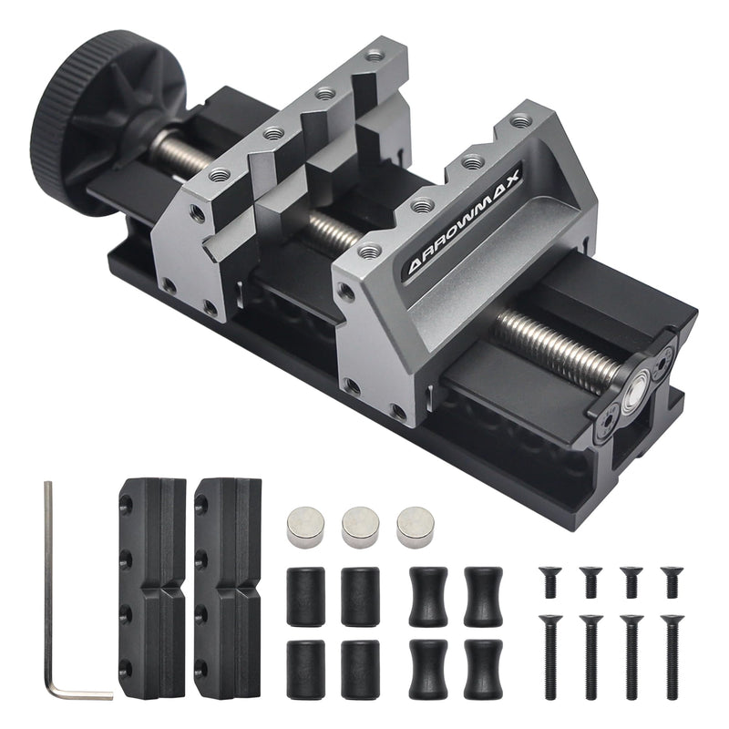 AM ARROWMAX Precision Double-Ended Mini Bench Vise - Crafted from aerospace-grade aluminum alloy and precision CNC machined, Enhance Precision and Stability for Crafts,Jewelry Making