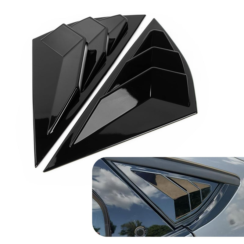 PSLER Side Scoop Louvers Cover for Mach E 2021 2022 2023 2024 2025 Window Visor Cover (Glossy Black) Glossy Black