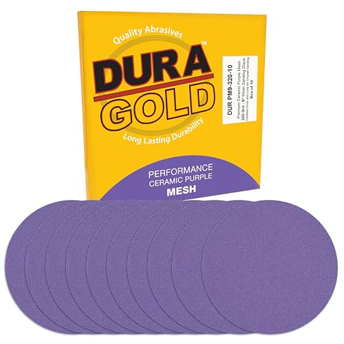 [AUSTRALIA] - Dura-Gold Premium 320 Grit 9" Purple Ceramic Mesh Sanding Discs, Box of 10