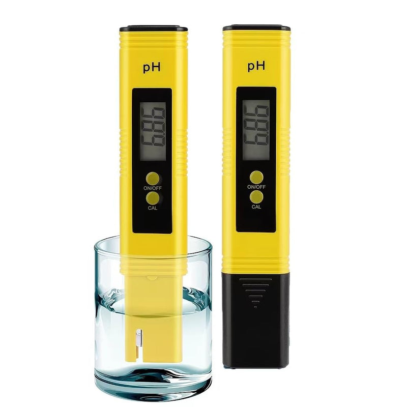 PH Meter for Water Hydroponics Digital PH Tester Pen 0.01 High Accuracy Pocket Size with 0-14 PH Measurement Range for Household Drinking, Pool and Aquarium (2, Yellow, Normal) 2