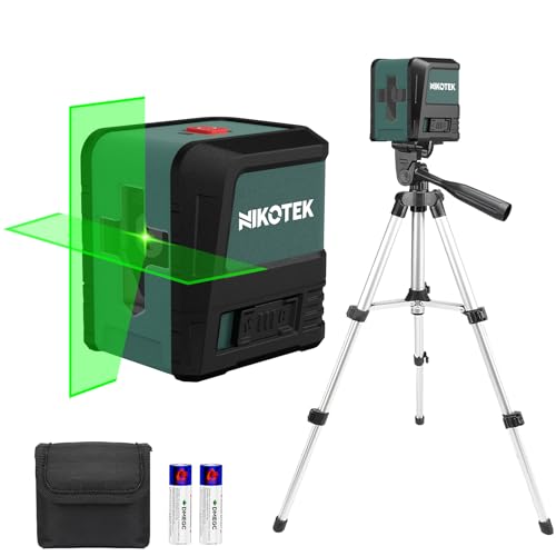 Nikotek Laser Level, Self-leveling Green Line Laser With Horizontal and Vertical Lines for Construction and Picture Hanging, Battery Included (NK01GT) NK02GT