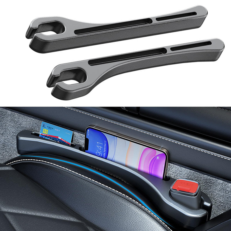 2PCS Car Seat Gap Filler，Gap Stopper Fill Gap Between Seat and Console，Built-in Recessed Storage Organizer，Universal for Most Cars Trucks SUVs to Stop Things from Dropping（Black） Black