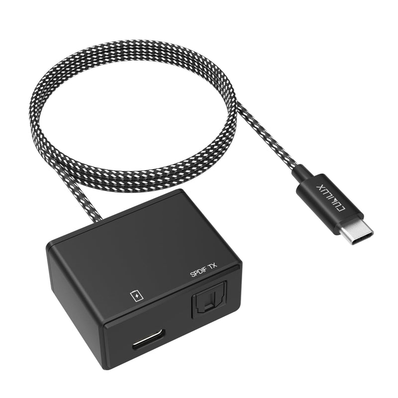 Cubilux USB C to SPDIF Adapter with PD Charging,USB Type C to Toslink Optical Audio with 192KHz/24bit, Thunderbolt 4/3 Spdif Audio Adapter,PD Charging Suitable for Chromecast Gen 3,Ipad 10/Ipad Pro