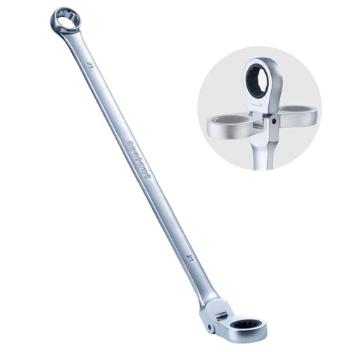 toolant 21mm Extra Long Ratcheting Wrench Flex Head Metric Flex Head Ratchet 21 mm 1