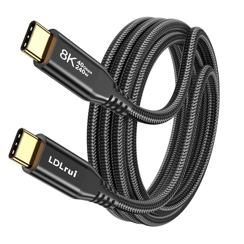 3FT USB C for Thunderbolt 4 Cable, [High-Speed, Durable] 40Gbps Data Transfer, 8K@60Hz/4K@120Hz USB C Monitor Cable, 240W PD Fast Charging for MacBook Pro, Lenovo, Samsung, iPhone 16, SSD, Docking 3FT 1-Pack