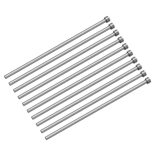 uxcell Straight Ejector Pins, 5mm(0.2") Dia. 65Mn Steel Round Tip Punch 150mm(5.91") Long for Mechanical Maintenance 20Pcs 0.197" x 6"