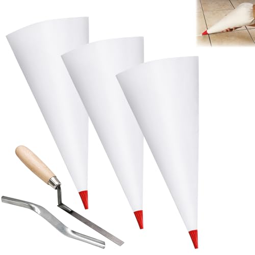 Biaungdo 3 Pack Red Grout Bag Brick Jointer Tuck Pointer Kit for Tile Work