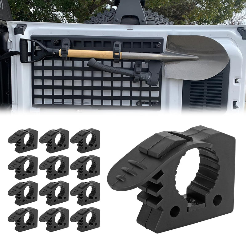 Quick Release Rubber Clamp Mount Shovel Axe Holder Mount Compatible With Truck Boats Trains Vans Or Wall Fits for 1-1/7'' to 1-3/7'' Diameter Tool Or Round Tube 13PCS 13 Pack