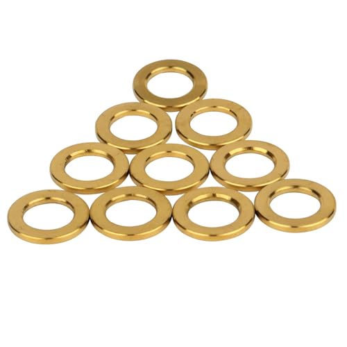 10Pcs Titanium M5 M6 Flat Washer Bicycle Screws Washer (Gold, M6) Gold