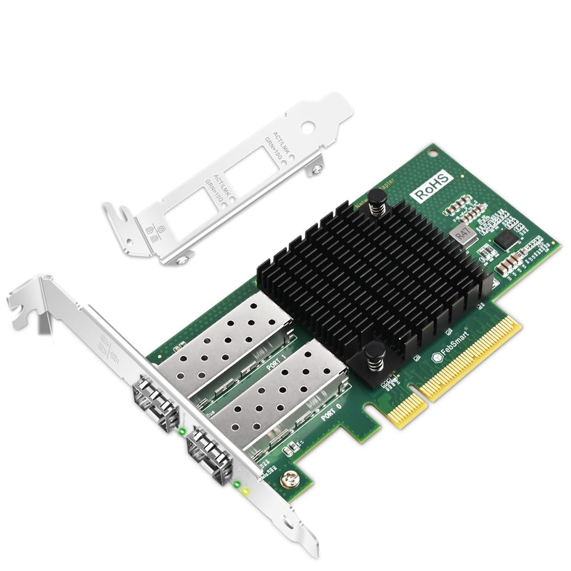 PCIE X8 Interface to 2X 10GbE SFP+ Fiber Port Converged Ethernet Adapter, Intel Dual Port 10GbE Ethernet Controller X710-BM2, 2-Port 10GbE PCIE NIC Card, 2X 10GbE SFP+ LAN Adapter (X710-DA2)