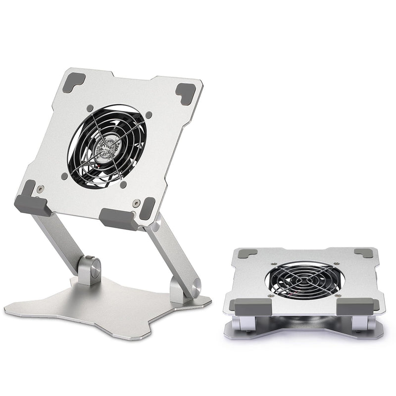 Surface Pro Stand, iPad Cooler,Aluminum Cooling Pad,Sturdy Tablet Stand Holder with Quiet Fan for Microsoft Surface Tablets,iPad Series,Samsung Galaxy Tabs-Up to 15-in Tablets Silver