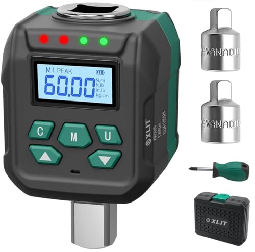 1/2" Digital Torque Wrench Adapter, ±2% Accuracy, 1.3-44.2 Ft-lb 1.3-44.2 Ft-lb (1.8-60 Nm)