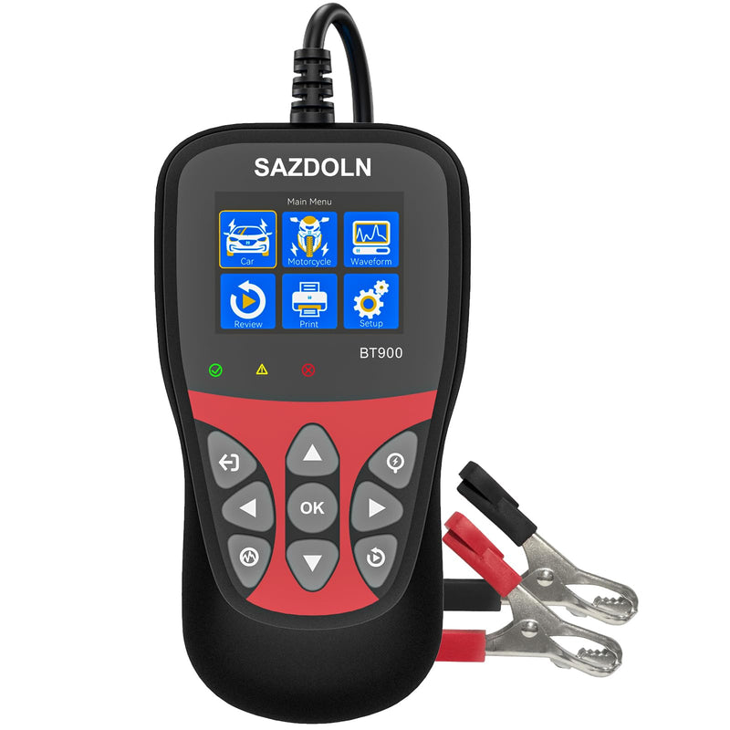 BT900 Car-Battery-Tester 6V 12V, Automotive 100-2000CCA Battery-Load-Tester Analyzer, Digital Auto Battery Analyzer for Car Truck Marine Motorcycle SUV Boat,Black ﻿