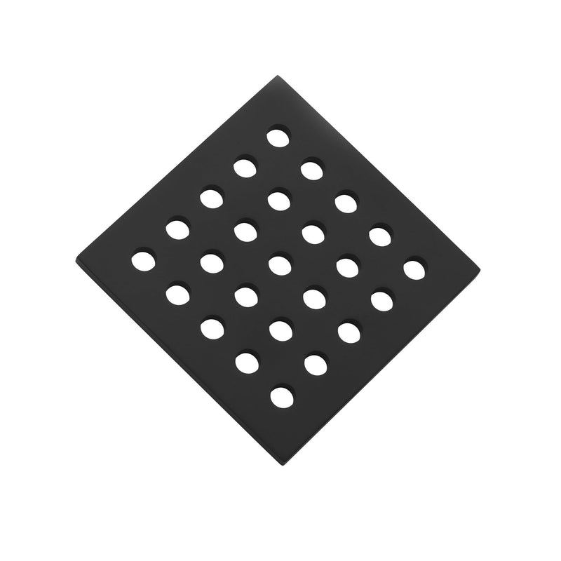 3.75 Inch Square Shower Drain Cover 95MM Floor Drain Grate (Black) Black